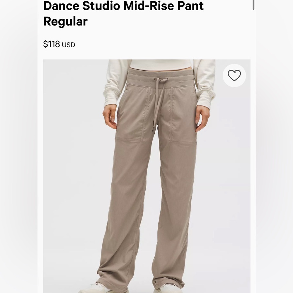 Lululemon Dance Studio Mid-Rise Pant
Regular